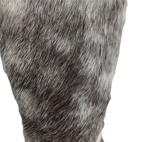 Winter Boots Sherpa Lined Rubber Sole Leather Reindeer Fur Calf Height Sz 7.5 - Picture 9 of 12